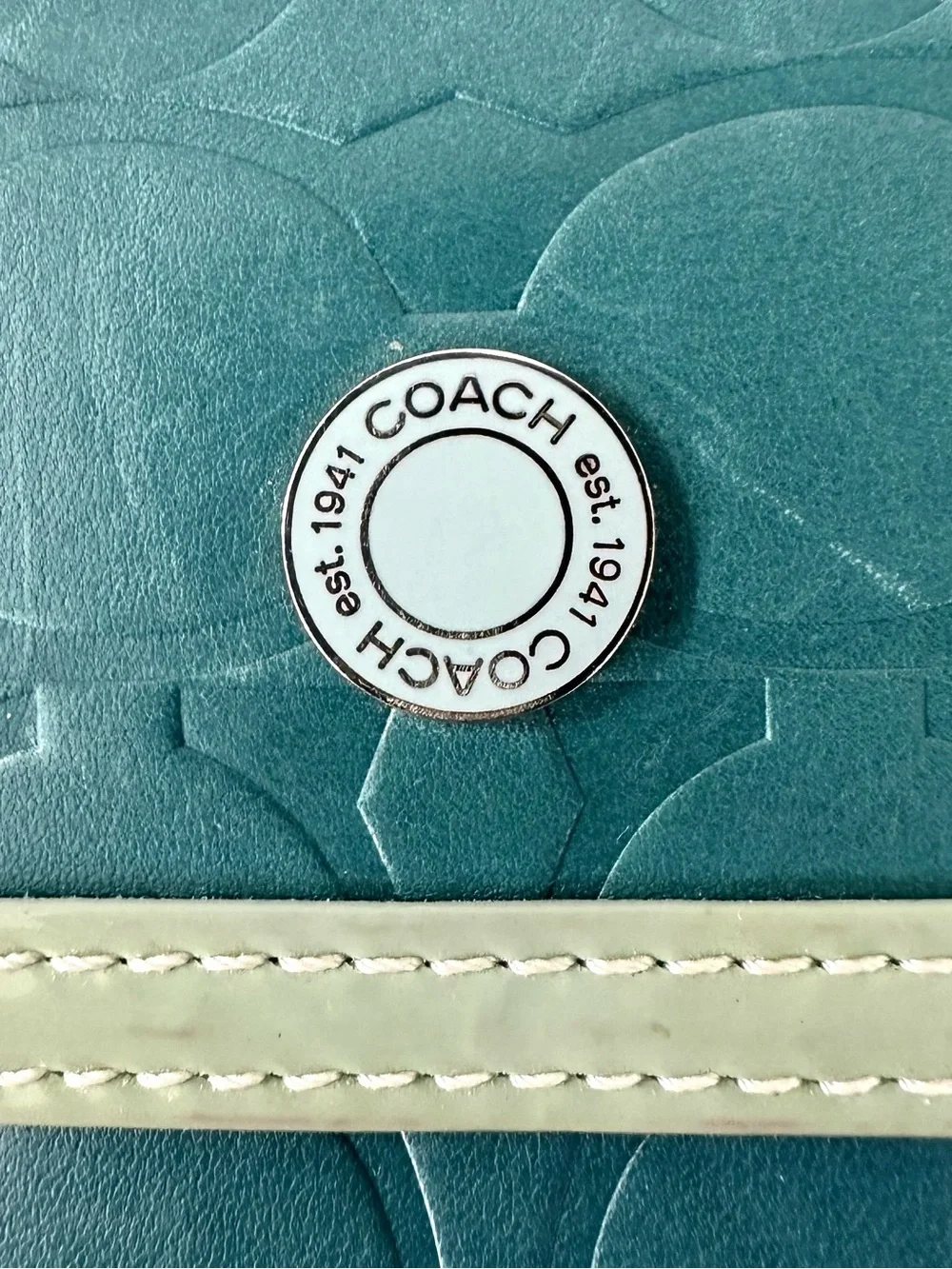 Coach Embossed C Leather Flap Card Case